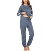 image:imageEkouaer Sweatsuits Womens Loungewear Set Tracksuit Long Sleeve Pajamas Set with Pockets 2 Piece Outfits Lounge SetsBlue Purple