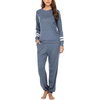 image:imageEkouaer Sweatsuits Womens Loungewear Set Tracksuit Long Sleeve Pajamas Set with Pockets 2 Piece Outfits Lounge SetsBlue Purple