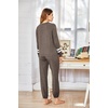 image:imageEkouaer Sweatsuits Womens Loungewear Set Tracksuit Long Sleeve Pajamas Set with Pockets 2 Piece Outfits Lounge SetsBrown