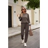 image:imageEkouaer Sweatsuits Womens Loungewear Set Tracksuit Long Sleeve Pajamas Set with Pockets 2 Piece Outfits Lounge SetsBrown