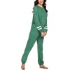 image:imageEkouaer Sweatsuits Womens Loungewear Set Tracksuit Long Sleeve Pajamas Set with Pockets 2 Piece Outfits Lounge SetsDark Green