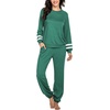 image:imageEkouaer Sweatsuits Womens Loungewear Set Tracksuit Long Sleeve Pajamas Set with Pockets 2 Piece Outfits Lounge SetsDark Green