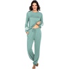 image:imageEkouaer Sweatsuits Womens Loungewear Set Tracksuit Long Sleeve Pajamas Set with Pockets 2 Piece Outfits Lounge SetsIce Green