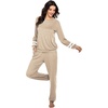 image:imageEkouaer Sweatsuits Womens Loungewear Set Tracksuit Long Sleeve Pajamas Set with Pockets 2 Piece Outfits Lounge SetsKhaki2