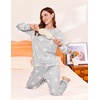image:imageEkouaer Sweatsuits Womens Loungewear Set Tracksuit Long Sleeve Pajamas Set with Pockets 2 Piece Outfits Lounge SetsLight Gray Star