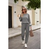 image:imageEkouaer Sweatsuits Womens Loungewear Set Tracksuit Long Sleeve Pajamas Set with Pockets 2 Piece Outfits Lounge SetsLight Grey