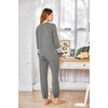 image:imageEkouaer Sweatsuits Womens Loungewear Set Tracksuit Long Sleeve Pajamas Set with Pockets 2 Piece Outfits Lounge SetsLight Grey