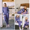 image:imageEkouaer Sweatsuits Womens Loungewear Set Tracksuit Long Sleeve Pajamas Set with Pockets 2 Piece Outfits Lounge SetsLight Purple