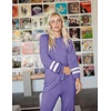 image:imageEkouaer Sweatsuits Womens Loungewear Set Tracksuit Long Sleeve Pajamas Set with Pockets 2 Piece Outfits Lounge SetsLight Purple