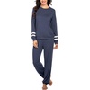 image:imageEkouaer Sweatsuits Womens Loungewear Set Tracksuit Long Sleeve Pajamas Set with Pockets 2 Piece Outfits Lounge SetsNavy Blue