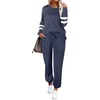 image:imageEkouaer Sweatsuits Womens Loungewear Set Tracksuit Long Sleeve Pajamas Set with Pockets 2 Piece Outfits Lounge SetsNavy Blue