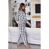 image:imageEkouaer Sweatsuits Womens Loungewear Set Tracksuit Long Sleeve Pajamas Set with Pockets 2 Piece Outfits Lounge SetsPlaid Black White