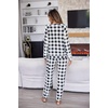 image:imageEkouaer Sweatsuits Womens Loungewear Set Tracksuit Long Sleeve Pajamas Set with Pockets 2 Piece Outfits Lounge SetsPlaid Black White