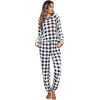 image:imageEkouaer Sweatsuits Womens Loungewear Set Tracksuit Long Sleeve Pajamas Set with Pockets 2 Piece Outfits Lounge SetsPlaid Black White