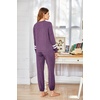 image:imageEkouaer Sweatsuits Womens Loungewear Set Tracksuit Long Sleeve Pajamas Set with Pockets 2 Piece Outfits Lounge SetsPurple