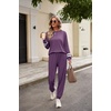 image:imageEkouaer Sweatsuits Womens Loungewear Set Tracksuit Long Sleeve Pajamas Set with Pockets 2 Piece Outfits Lounge SetsPurple