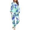 image:imageEkouaer Sweatsuits Womens Loungewear Set Tracksuit Long Sleeve Pajamas Set with Pockets 2 Piece Outfits Lounge SetsTie Dye Blue