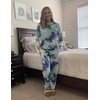 image:imageEkouaer Sweatsuits Womens Loungewear Set Tracksuit Long Sleeve Pajamas Set with Pockets 2 Piece Outfits Lounge SetsTie Dye Blue