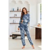 image:imageEkouaer Sweatsuits Womens Loungewear Set Tracksuit Long Sleeve Pajamas Set with Pockets 2 Piece Outfits Lounge SetsTie Dye Navy Blue