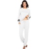 image:imageEkouaer Sweatsuits Womens Loungewear Set Tracksuit Long Sleeve Pajamas Set with Pockets 2 Piece Outfits Lounge SetsWhite