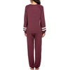 image:imageEkouaer Sweatsuits Womens Loungewear Set Tracksuit Long Sleeve Pajamas Set with Pockets 2 Piece Outfits Lounge SetsWine Red