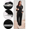 image:imageEkouaer Velour Track Suits for Women Long Sleeve Pajama Set Casual 2 Piece LoungewearBlack