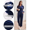 image:imageEkouaer Velour Track Suits for Women Long Sleeve Pajama Set Casual 2 Piece LoungewearDark Blue