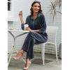 image:imageEkouaer Velour Track Suits for Women Long Sleeve Pajama Set Casual 2 Piece LoungewearDark Grey