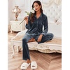 image:imageEkouaer Velour Track Suits for Women Long Sleeve Pajama Set Casual 2 Piece LoungewearDark Grey