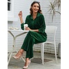 image:imageEkouaer Velour Track Suits for Women Long Sleeve Pajama Set Casual 2 Piece LoungewearGreen