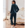 image:imageEkouaer Velour Track Suits for Women Long Sleeve Pajama Set Casual 2 Piece LoungewearPeacock Blue