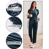 image:imageEkouaer Velour Track Suits for Women Long Sleeve Pajama Set Casual 2 Piece LoungewearPeacock Blue