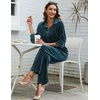 image:imageEkouaer Velour Track Suits for Women Long Sleeve Pajama Set Casual 2 Piece LoungewearPeacock Blue