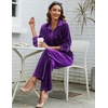 image:imageEkouaer Velour Track Suits for Women Long Sleeve Pajama Set Casual 2 Piece LoungewearPurple