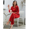 image:imageEkouaer Velour Track Suits for Women Long Sleeve Pajama Set Casual 2 Piece LoungewearRed