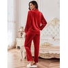 image:imageEkouaer Velour Track Suits for Women Long Sleeve Pajama Set Casual 2 Piece LoungewearRed