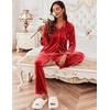 image:imageEkouaer Velour Track Suits for Women Long Sleeve Pajama Set Casual 2 Piece LoungewearRed