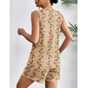 image:imageEkouaer Women 2 Piece Sets Waffle Knit Tank Top Lounge Short Sets Casual Summer Matching Outfits with PocketsBeige Floral