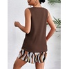 image:imageEkouaer Women 2 Piece Sets Waffle Knit Tank Top Lounge Short Sets Casual Summer Matching Outfits with PocketsPrint 1