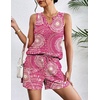 image:imageEkouaer Women 2 Piece Sets Waffle Knit Tank Top Lounge Short Sets Casual Summer Matching Outfits with PocketsRetro Flower