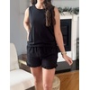 image:imageEkouaer Women Lightweight Summer Pajama Soft Pj Set Sleepwear Tank Top Shorts with Pocket Loungewear Set SXXLBlack