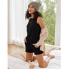 image:imageEkouaer Women Lightweight Summer Pajama Soft Pj Set Sleepwear Tank Top Shorts with Pocket Loungewear Set SXXLBlack Leopard