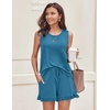 image:imageEkouaer Women Lightweight Summer Pajama Soft Pj Set Sleepwear Tank Top Shorts with Pocket Loungewear Set SXXLBlue