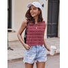 image:imageEkouaer Women Lightweight Summer Pajama Soft Pj Set Sleepwear Tank Top Shorts with Pocket Loungewear Set SXXLPink Stripes and Black Print