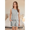 image:imageEkouaer Women Lightweight Summer Pajama Soft Pj Set Sleepwear Tank Top Shorts with Pocket Loungewear Set SXXLStripe Star