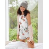 image:imageEkouaer Women Lightweight Summer Pajama Soft Pj Set Sleepwear Tank Top Shorts with Pocket Loungewear Set SXXLWhite Flower Green