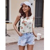 image:imageEkouaer Women Lightweight Summer Pajama Soft Pj Set Sleepwear Tank Top Shorts with Pocket Loungewear Set SXXLWhite Flower Green