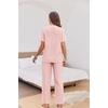 image:imageEkouaer Women Pajamas Set Short Sleeve Button Down Sleepwear Soft Pjs Loungewear Pants Set SXXLPink