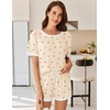 image:imageEkouaer Women Ribbed Knit Pajama Sets 2 Piece Short Sleeve Top and Shorts Soft Pjs Sleepwear with Pockets Lounge Sets SXXLCherrylight Yellow