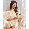 image:imageEkouaer Women Ribbed Knit Pajama Sets 2 Piece Short Sleeve Top and Shorts Soft Pjs Sleepwear with Pockets Lounge Sets SXXLCherrylight Yellow